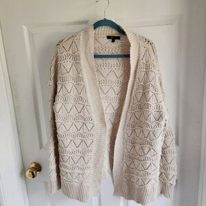 Frye Cream Textured Knit Cardigan